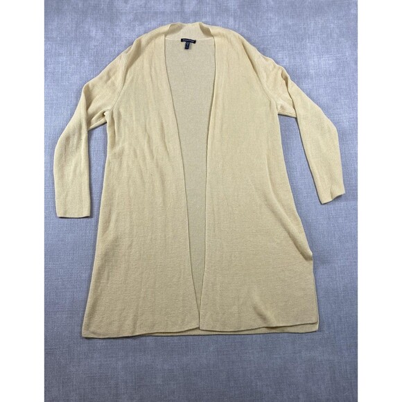 Eileen Fisher Cardigan Womens XL Open Front Lightweight Linen Blend Knit Sweater - Picture 1 of 9